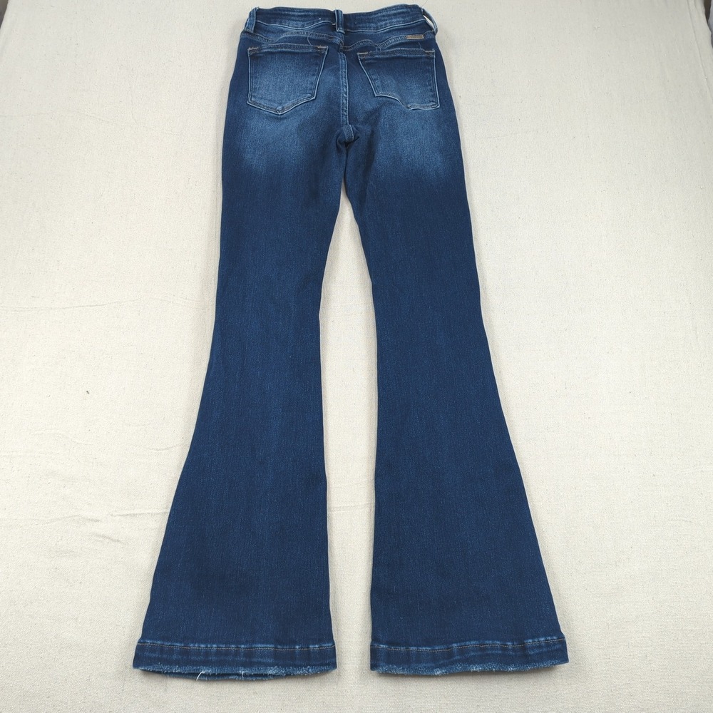Kancan Jeans Womens 26 Blue Petite Flare Stretch Casual Distressed Button Fly - Picture 12 of 15